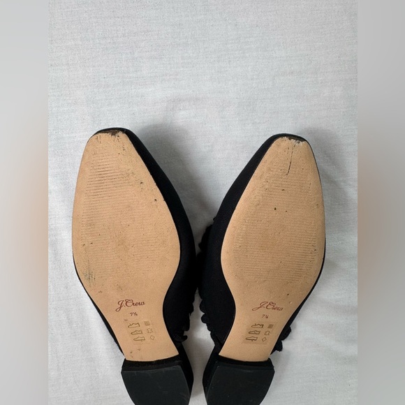 J. Crew Women's Black Ruffle Slip-On Shoes - Picture 5 of 5